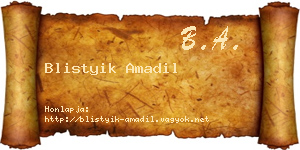 Blistyik Amadil névjegykártya
